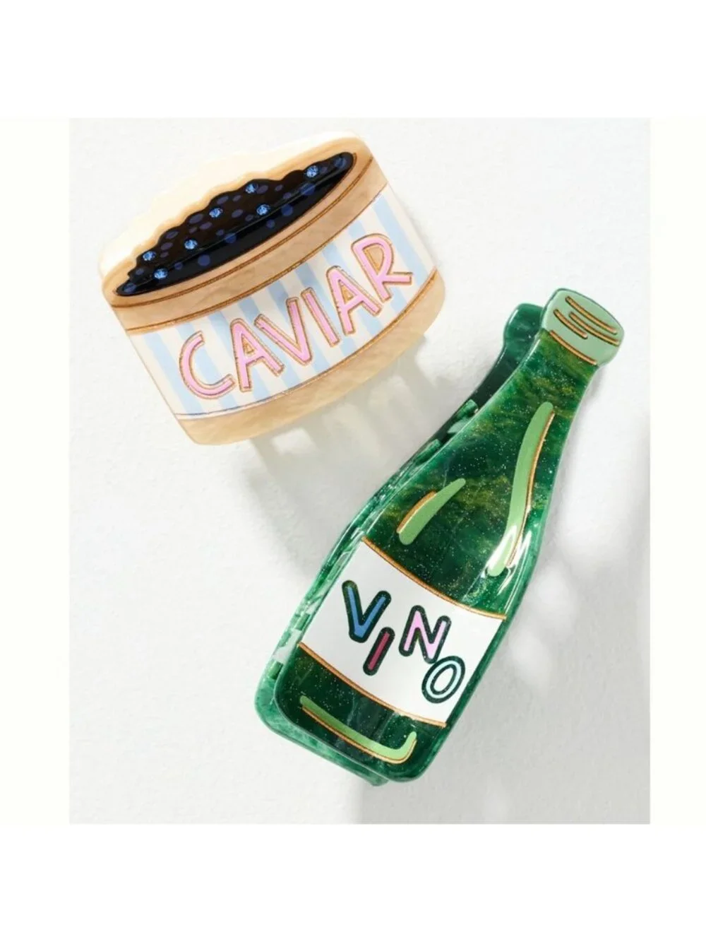 New! Anthropologie Frasier Sterling Caviar Champagne Claw Clip Set NWT